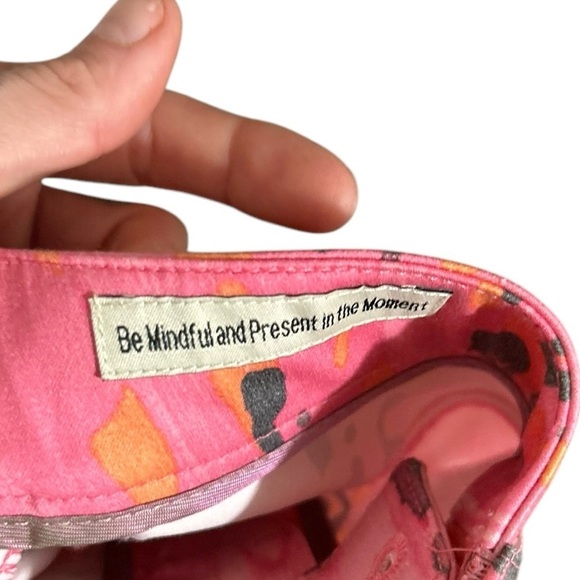 NWT Peace of Cloth Pink Casey Exotica Abstract Size 0 Ankle Cropped Comfort - Picture 8 of 10